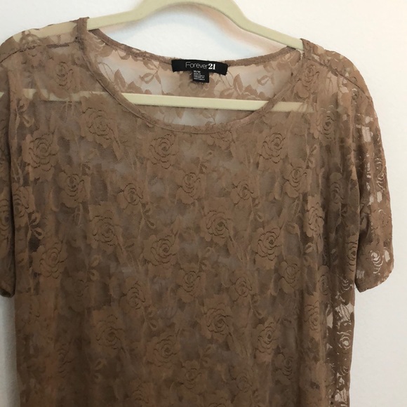 Forever 21 Sheer Rose Top - Picture 1 of 4